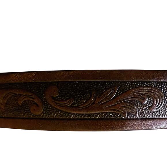 Justin Boots Tooled Leather Cuff Bracelet, NWT - Picture 3 of 5